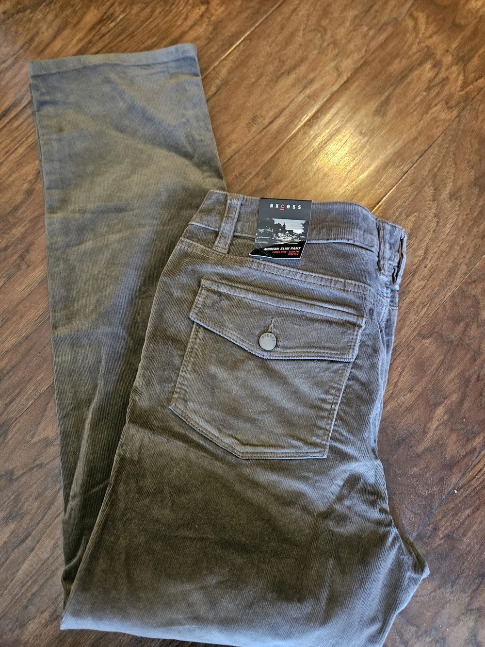 Axcess Women’s Brown Corduroy Straight-Leg Pants 14